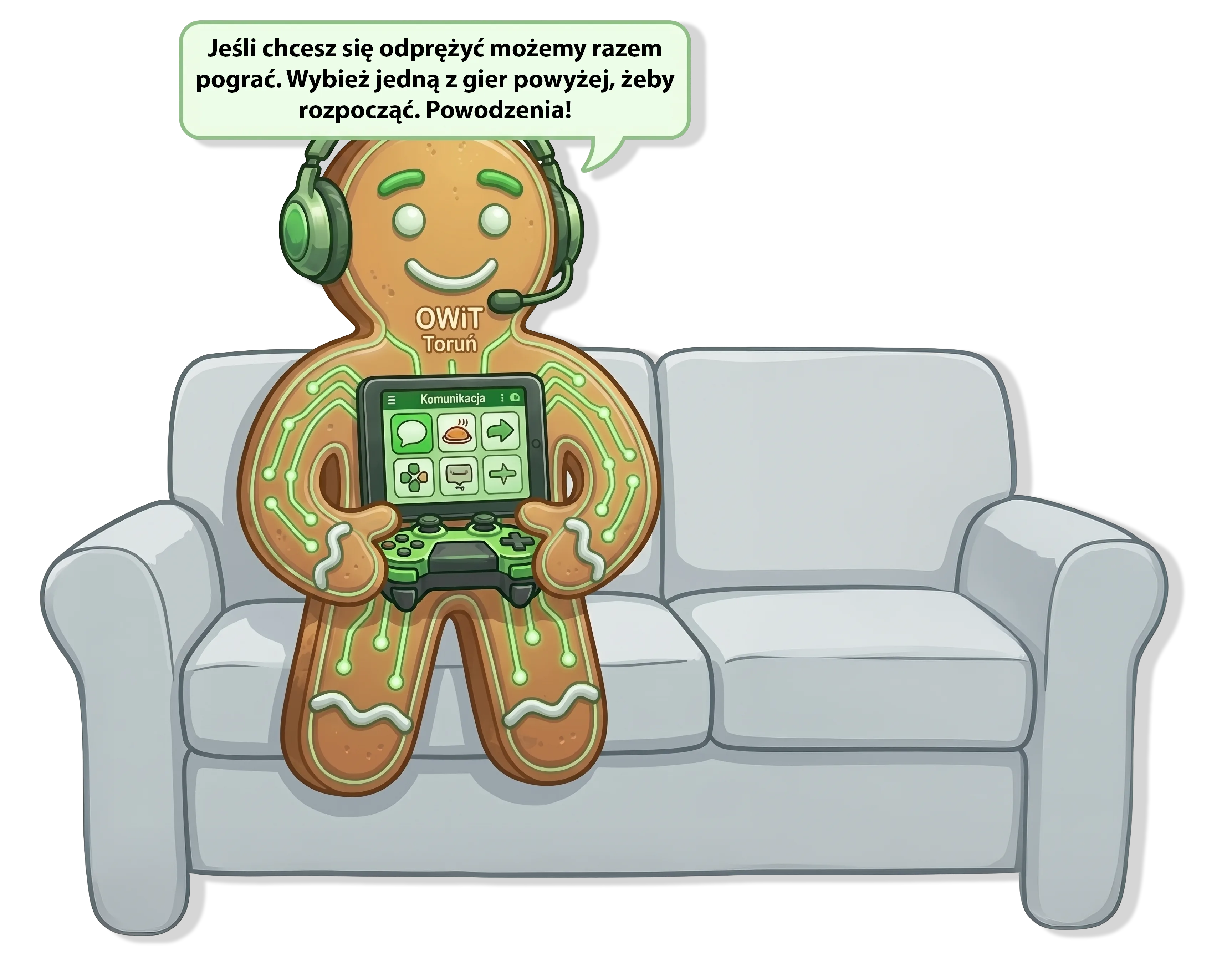 Wspiernik mówi: Jeśli chcesz się odprężyć możemy razem pograć. Wybierz jedną z gier powyżej, żeby rozpocząć. Powodzenia!